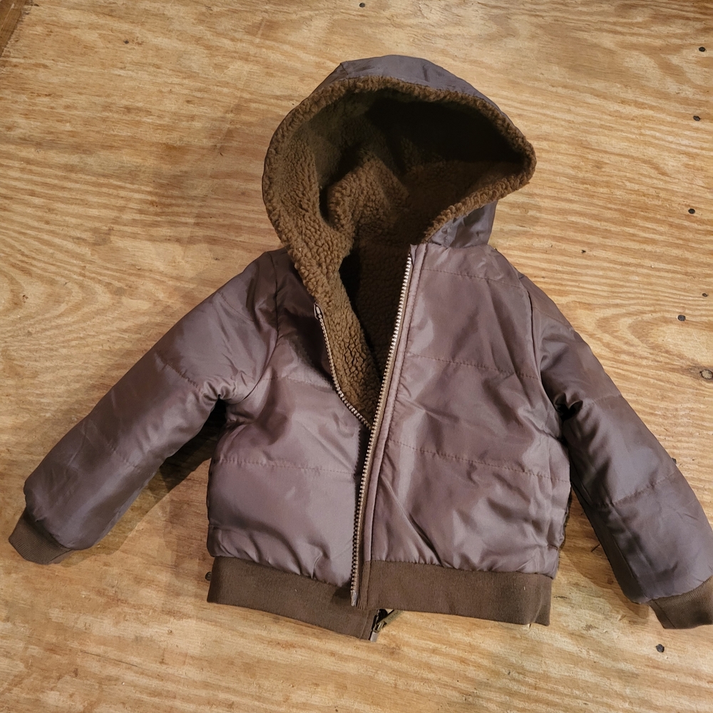 Carter's Tan Jacket with Faux Fur Hood